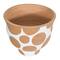 Hello Honey® 9" White & Brown Polka Dot Terra Cotta Pot